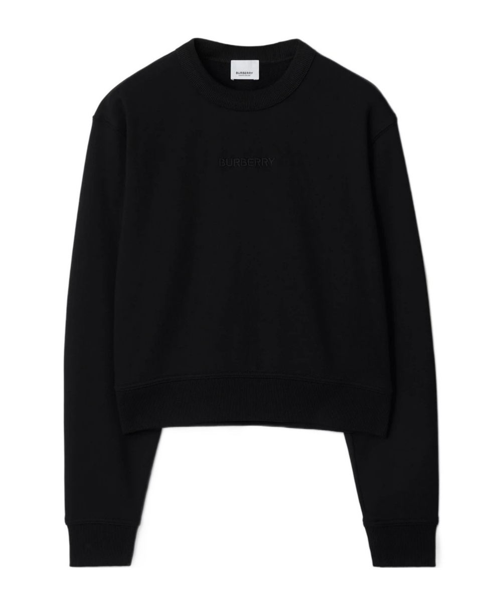 Burberry Round Neck Long-sleeved Sweater In Black