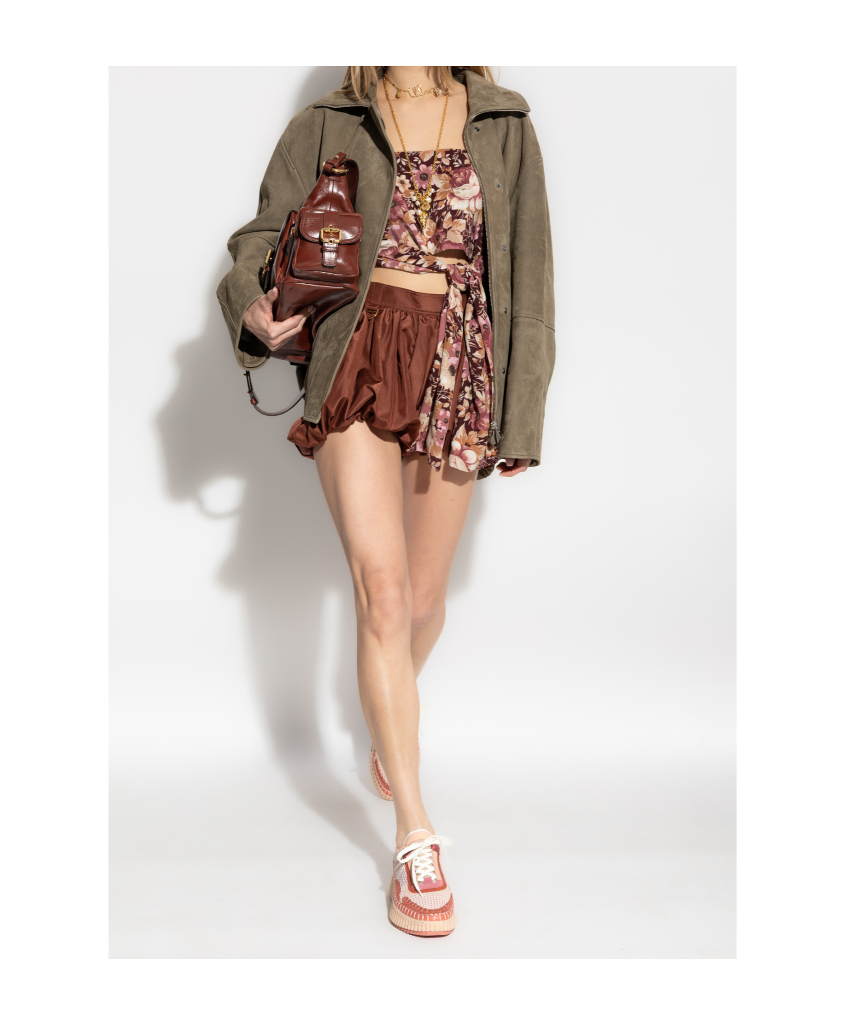 Chloé Bubble Shorts In Brown