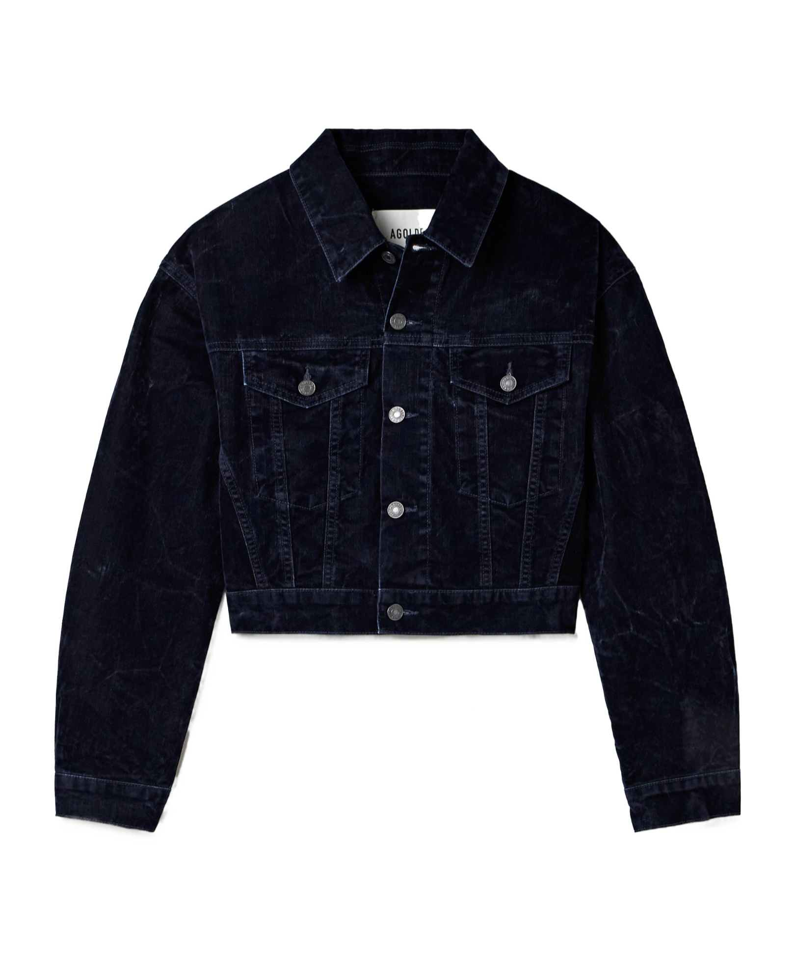 Agolde Buttoned Flap-pocket Jacket In Blue