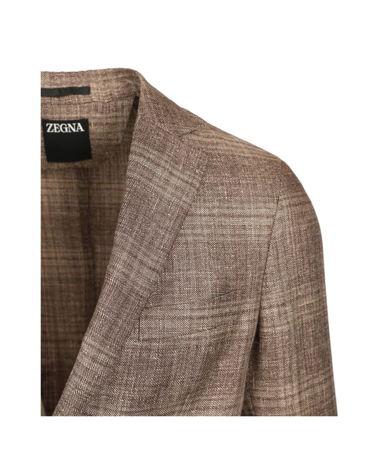 Shop Zegna Long-sleeved Suit Jacket In Brown