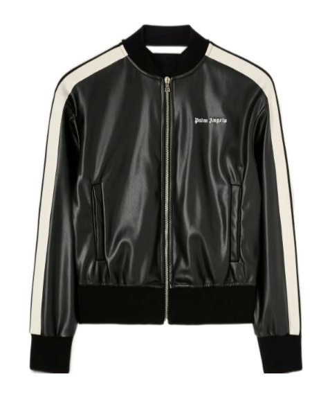 Palm Angels Track Black Polyester Blend Sweatshirt In Black