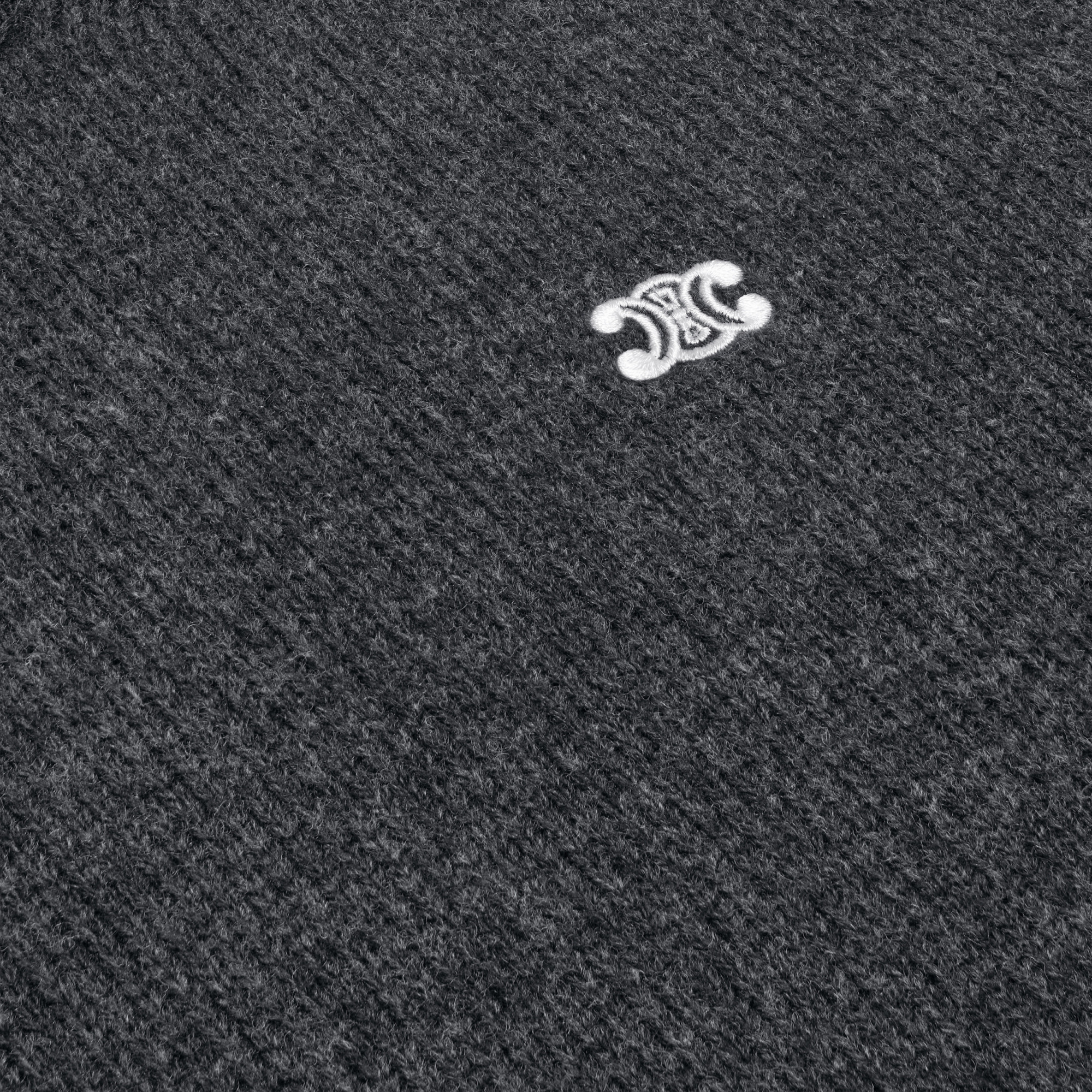 Celine Pullover Wool Cashmere Sweater In Anthracite Color