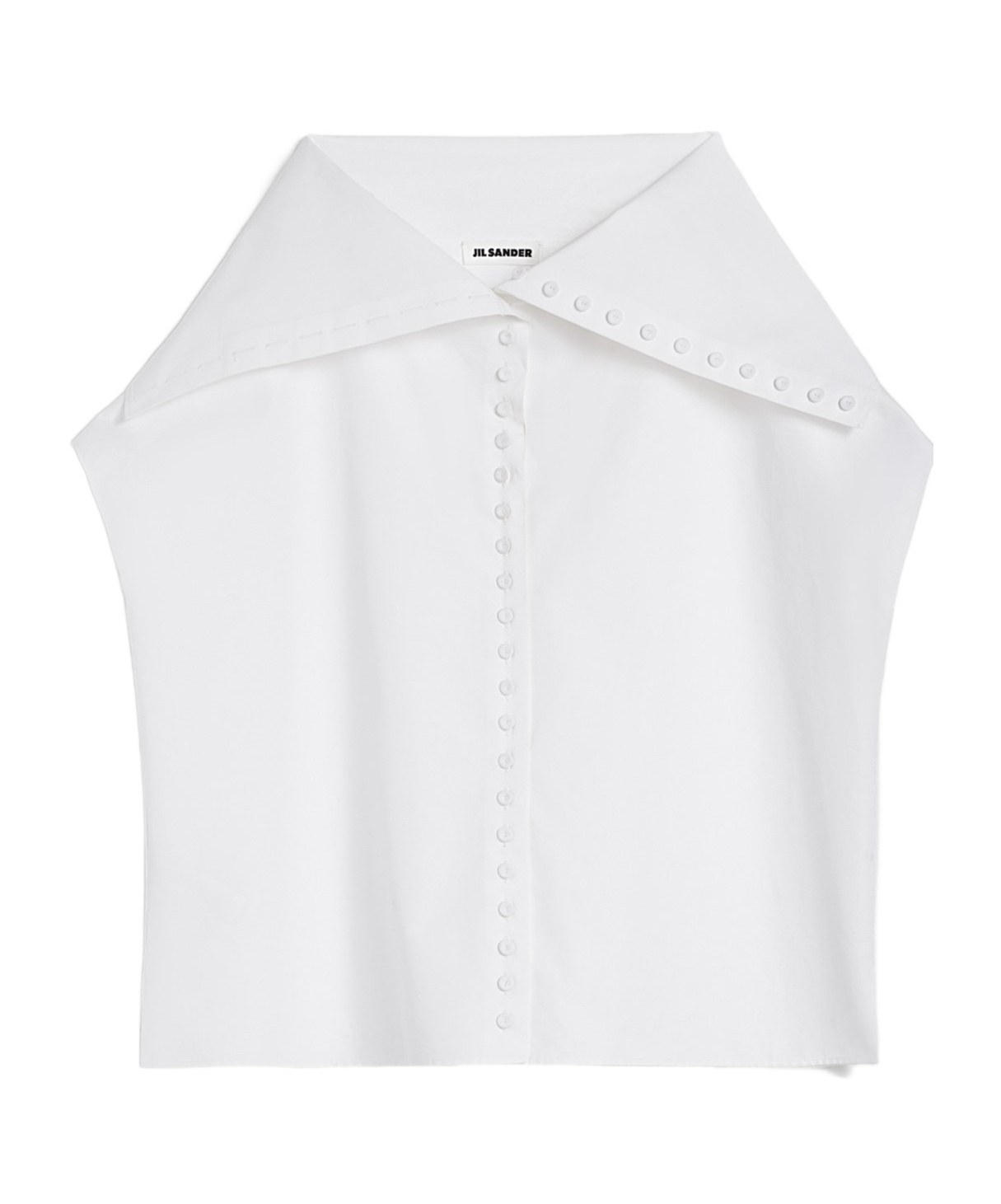 Jil Sander Cotton Poplin Caped Top In White