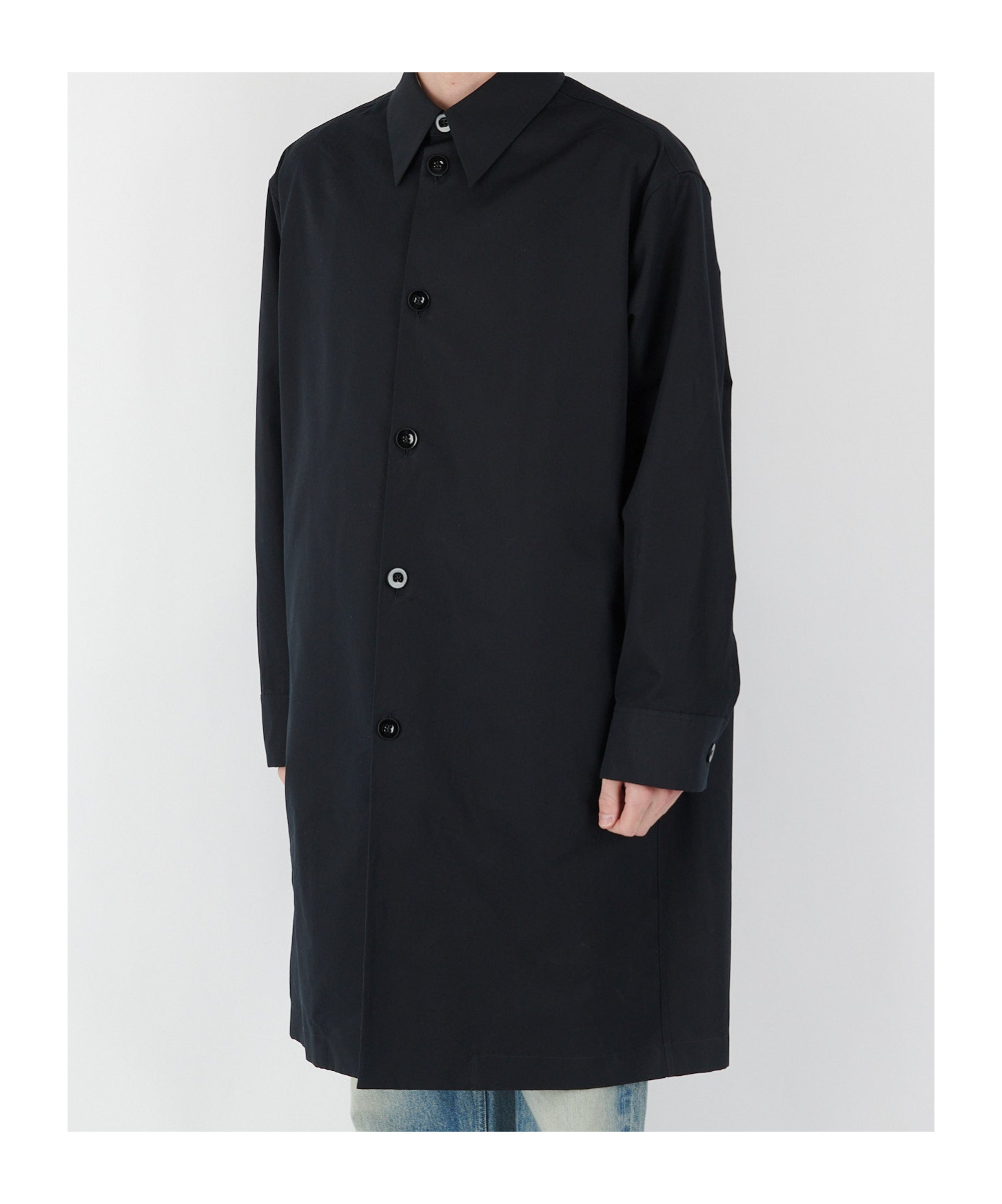 Jil Sander Long Sleeve Coat In Black