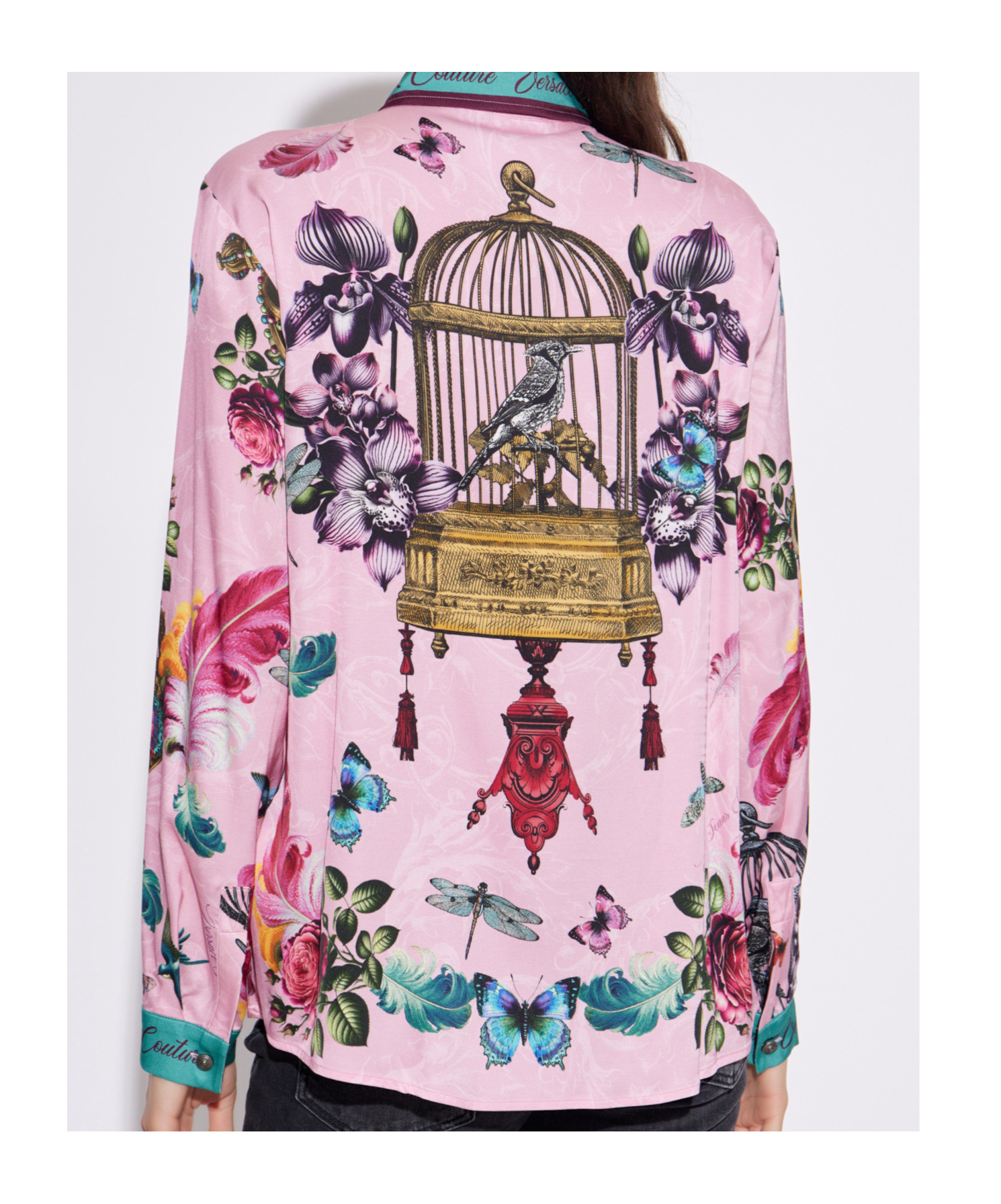 Versace Jeans Floral-print Shirt In Pink