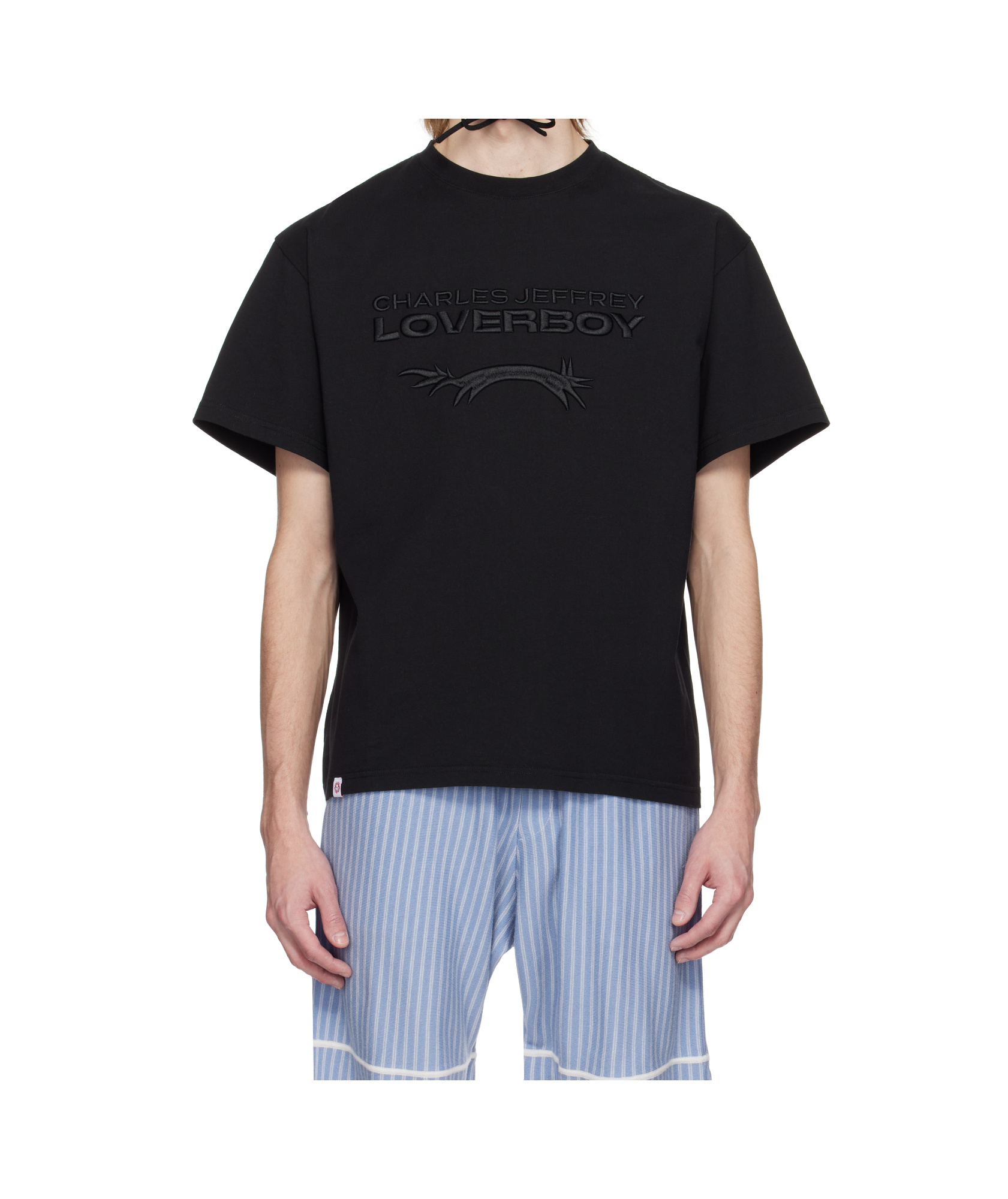 Charles Jeffrrey Loverboy Black Logo T-shirt In Black