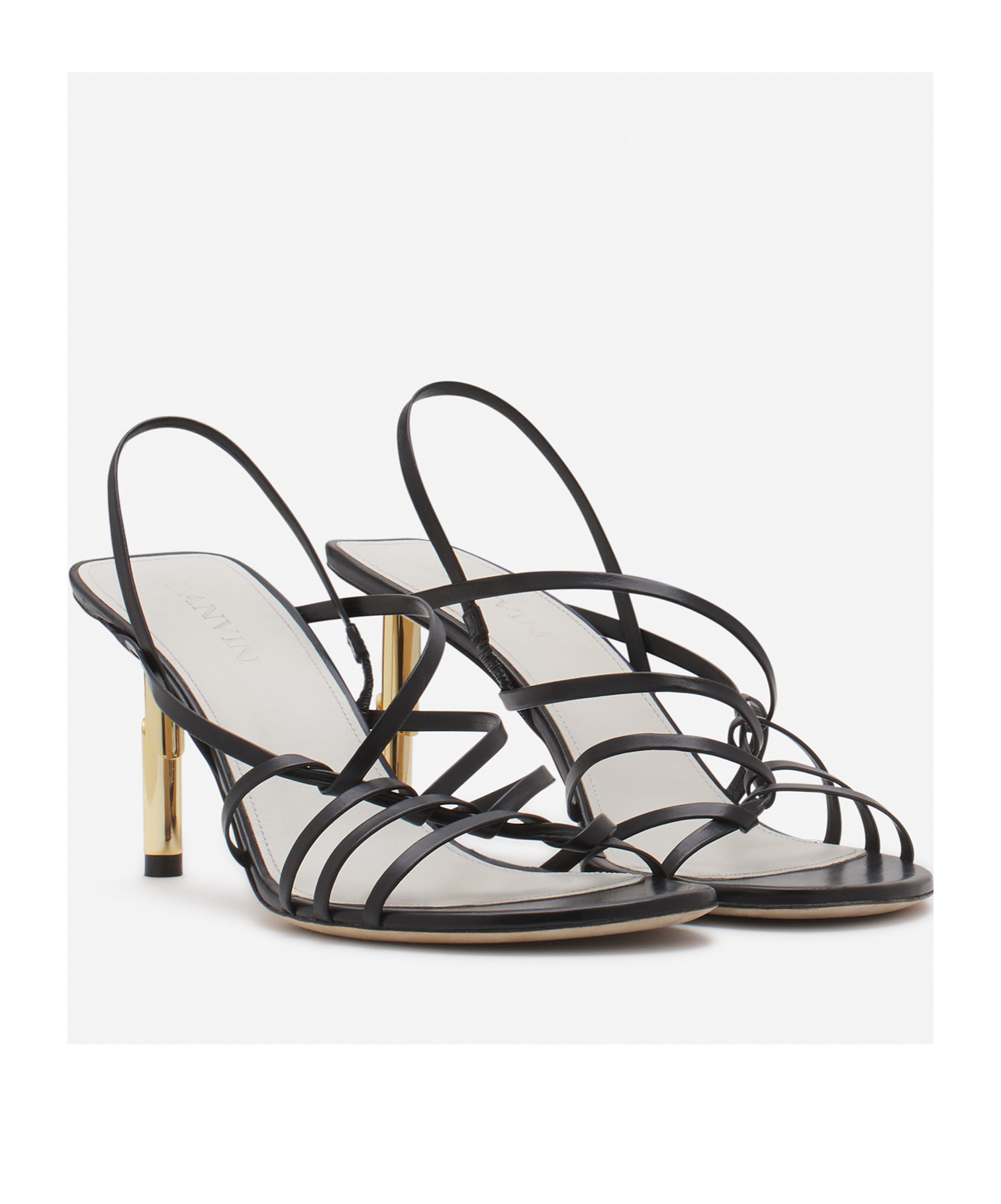 Lanvin Sequence 70mm Leather Sandals In Black