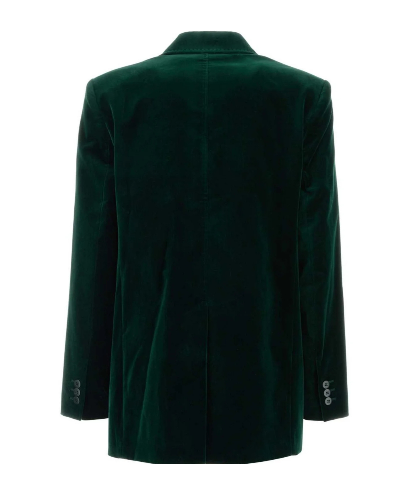 Max Mara Bottle Green Stretch Velvet Blazer