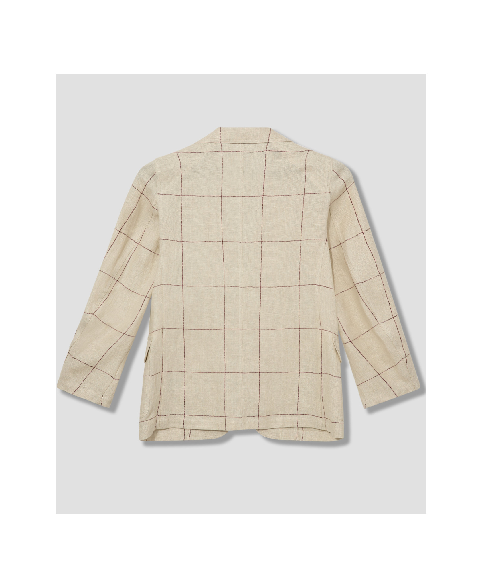 Drake's London Long-sleeved Suit Jacket In Natural Color  Dark Red