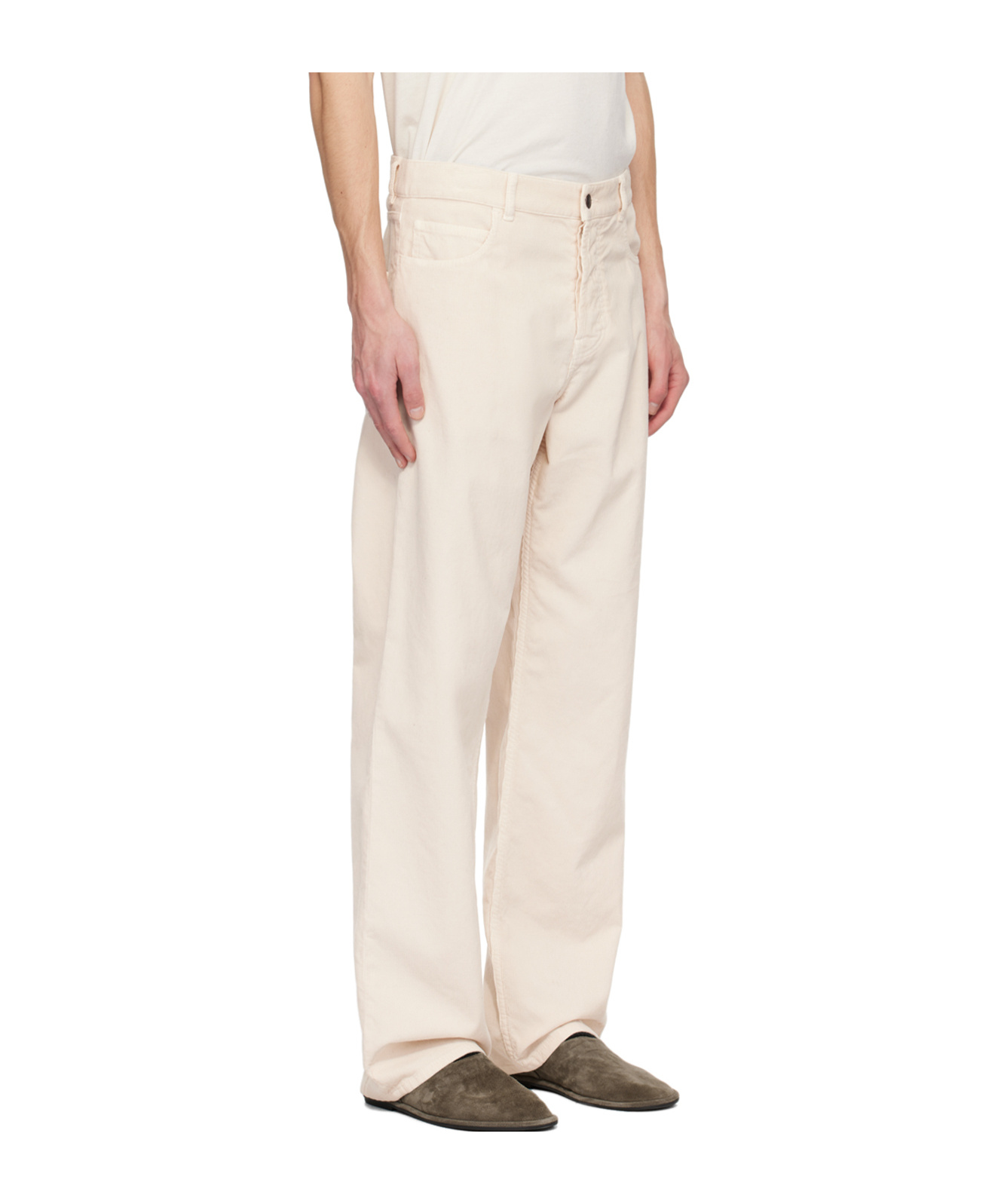 Shop The Row Ross Belt Ring Casual Pants In White