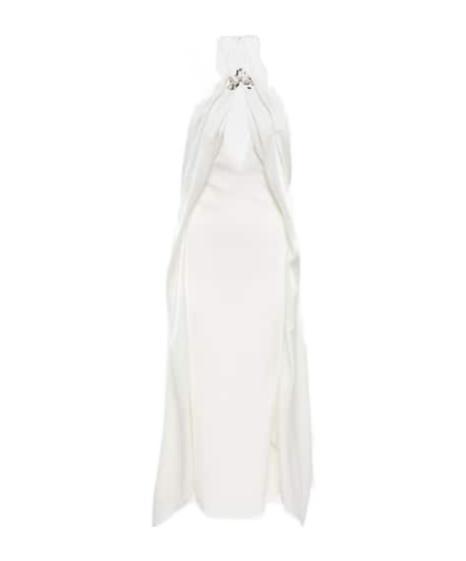 David Koma Halterneck Midi Dress In White