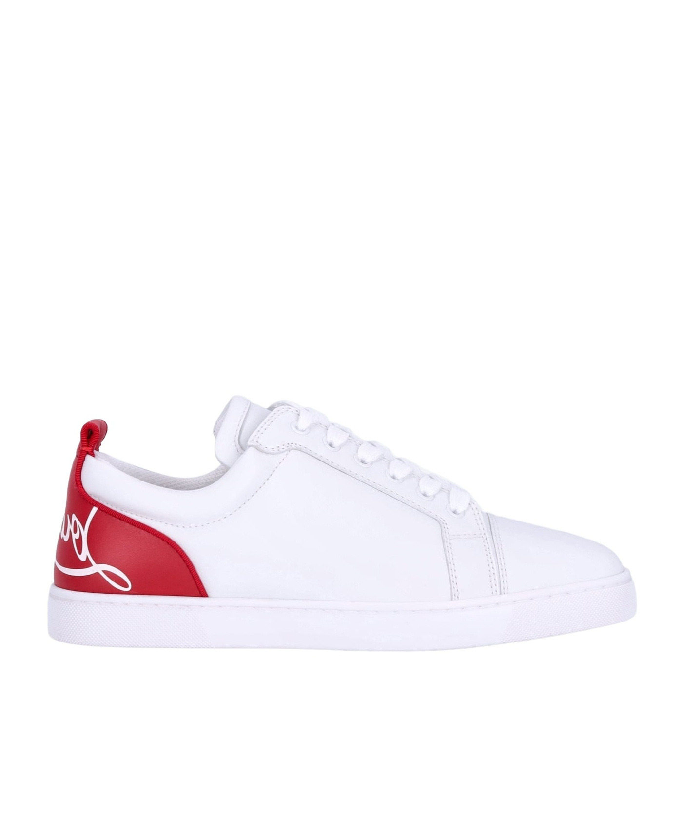 Christian Louboutin Fun Louis Junior Leather Sneakers In White