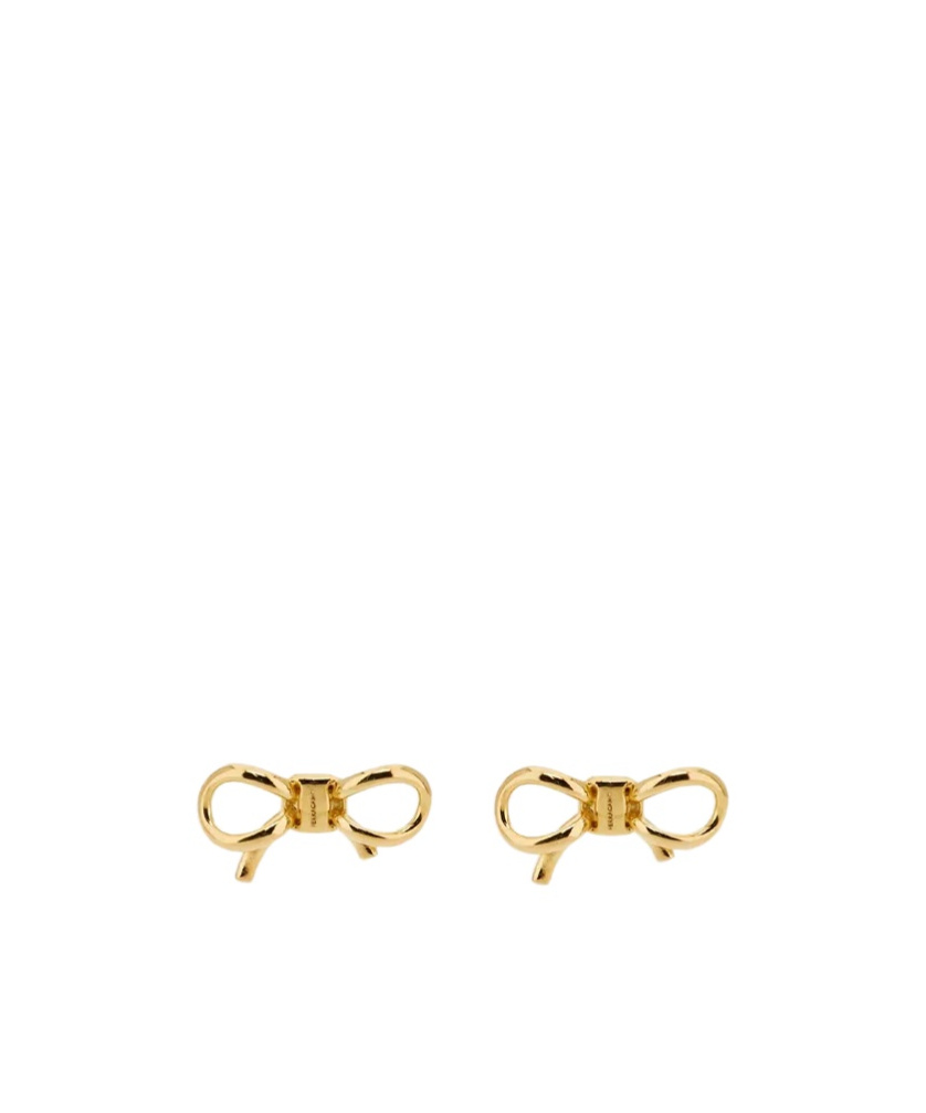 Ferragamo Stylish Bow Design Stud Earrings In Gold