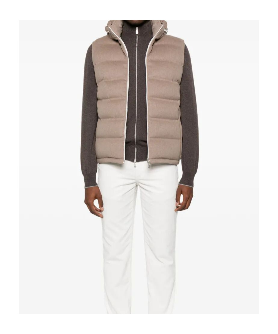 Brunello Cucinelli Full Zip Cashmere Cardigan In Brown