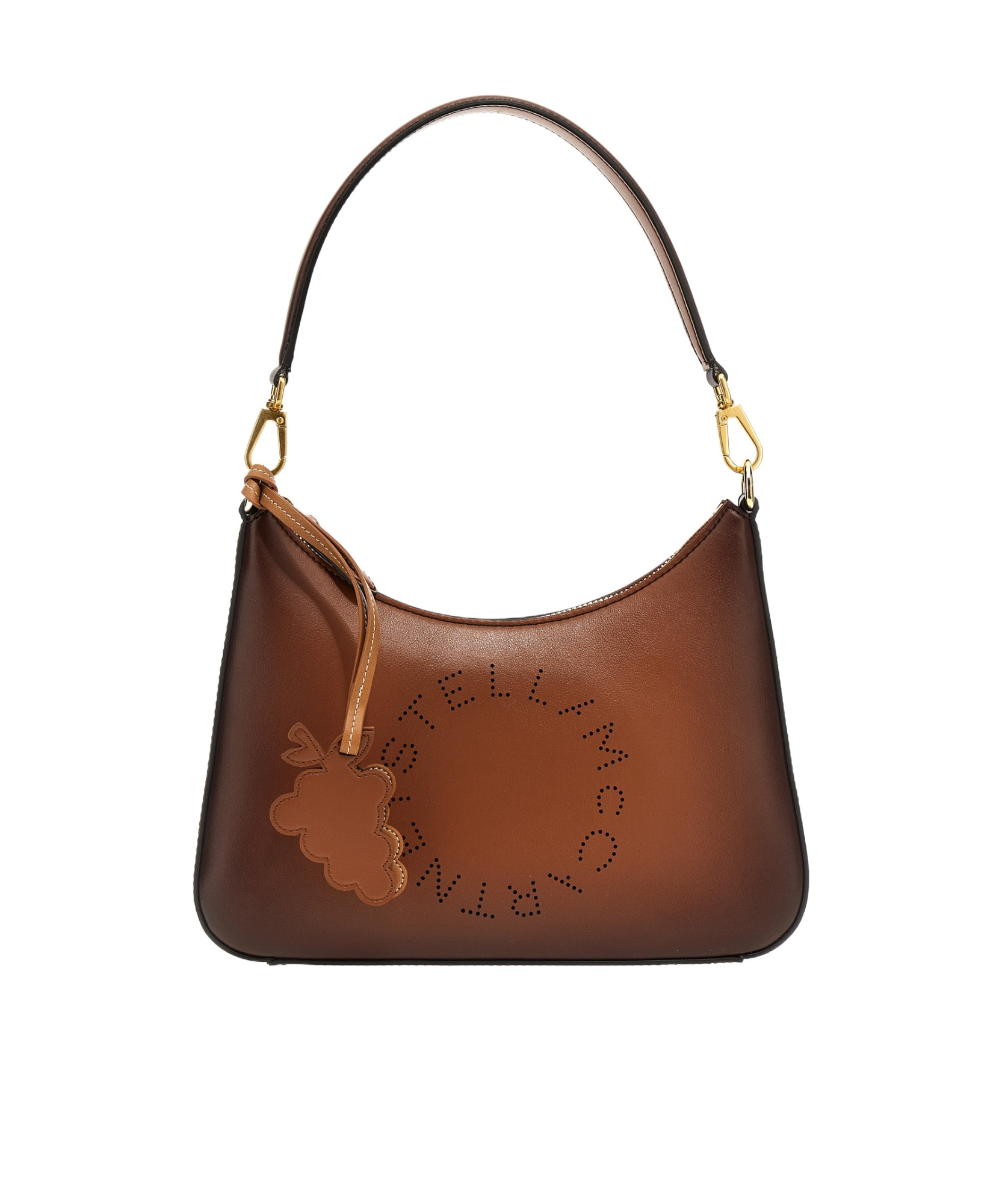 Stella Mccartney Perforated Logo Shoulder Bag In Brown