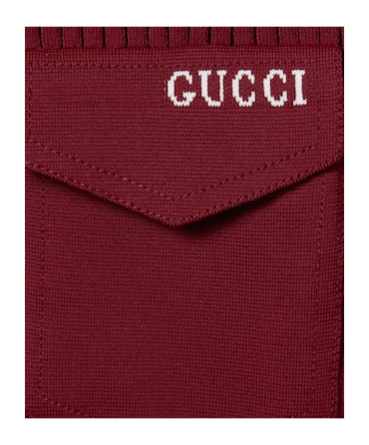 Gucci Women Ribbed T-shirt In Burgundy