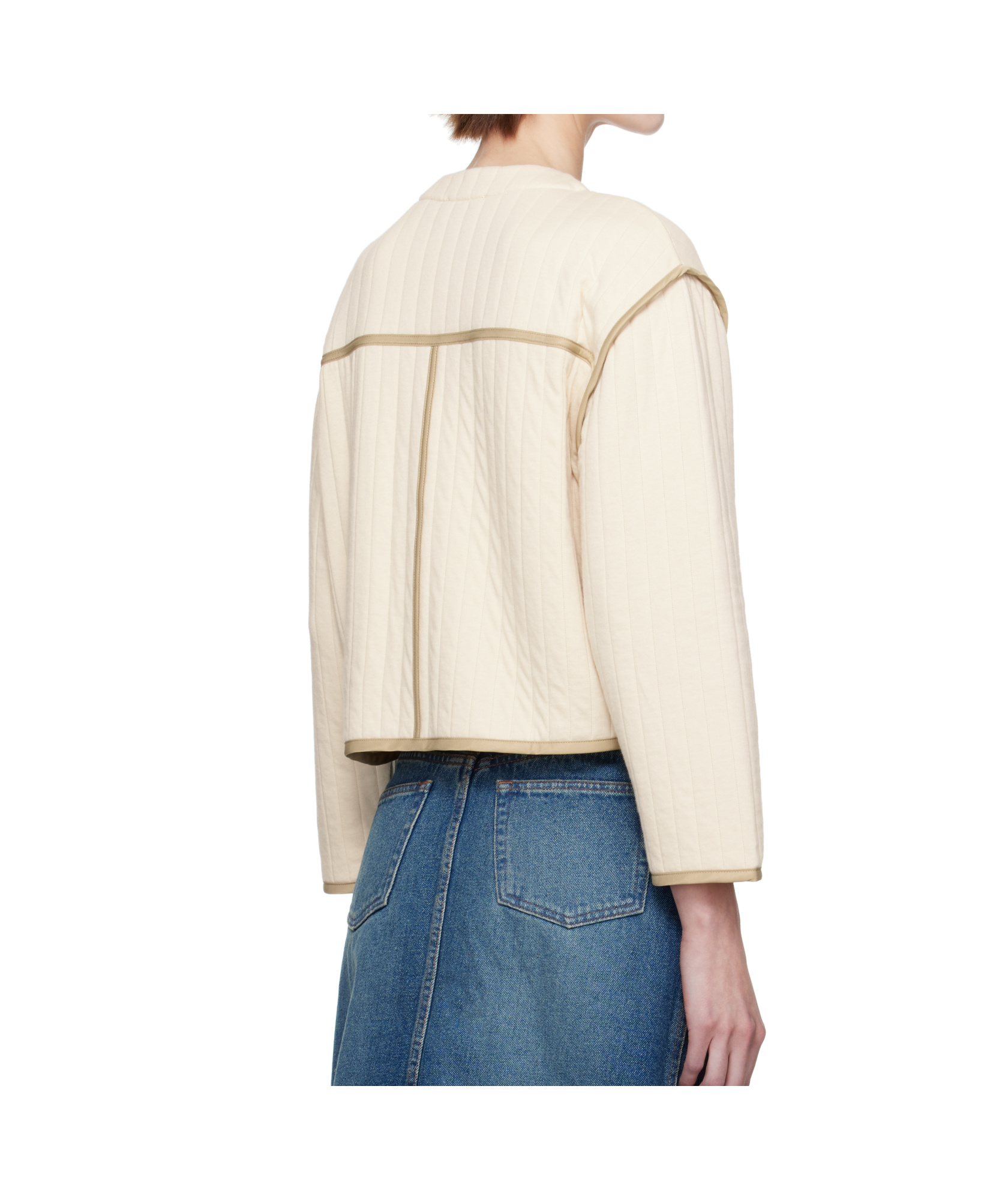 Apc Contrast-trim Jacket In Neutral