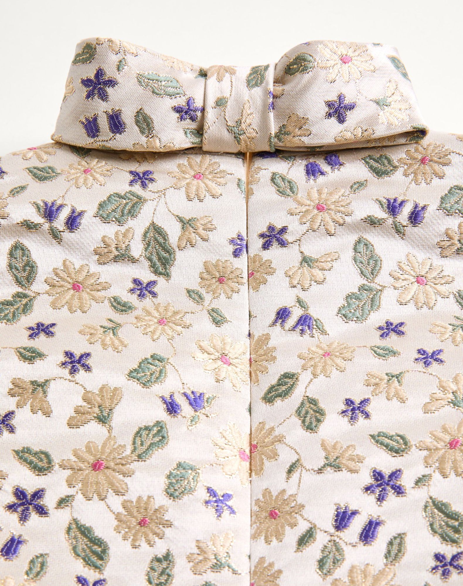 Valentino Abito Corto In Jacquard Garden Lurex In Multi