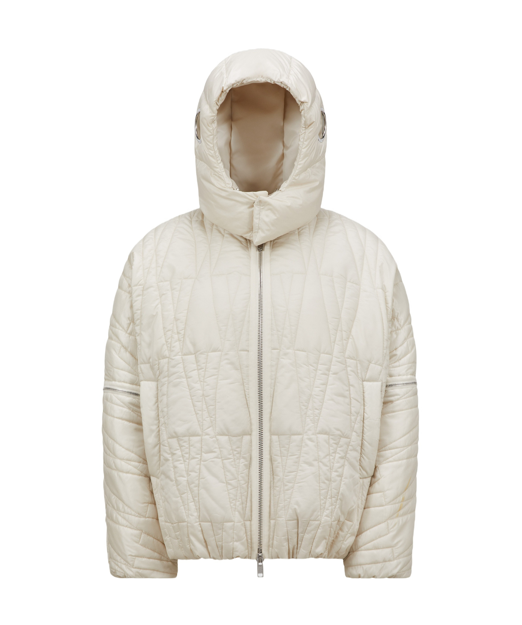 Moncler Long-sleeved Down Jacket In Nude
