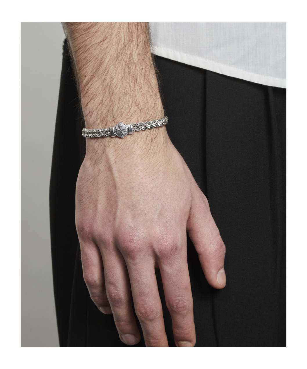 Emanuele Bicocchi Large Diamond-cut Flat Braided Bracelet In Multi