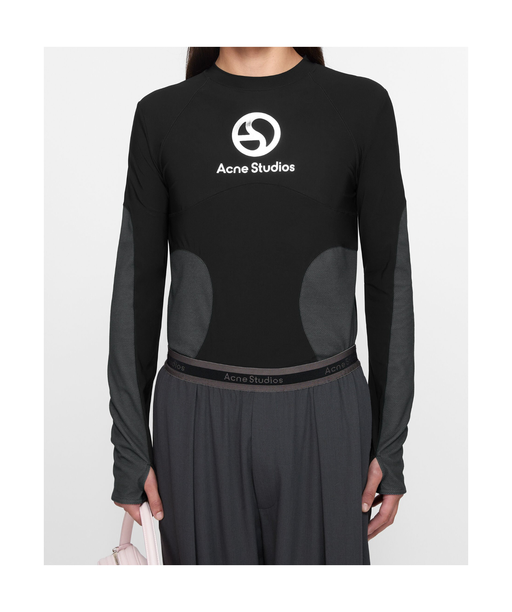 Acne Studios Long Sleeve T-shirt Logo In Black