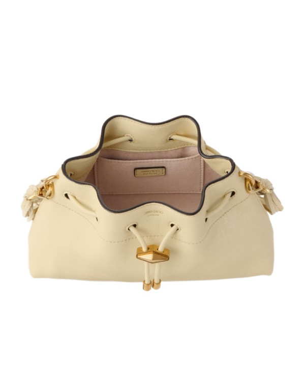 Jimmy Choo Small Cinch Embellished Leather Top Handle Bag In Neutral