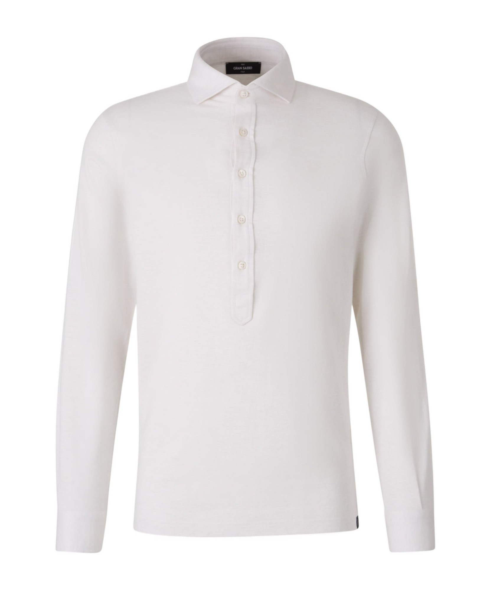 Gran Sasso Buttoned-cuffs Long-sleeves Polo Shirt In White