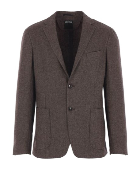 Zegna Single-breasted Wool Blazer In Burgundy