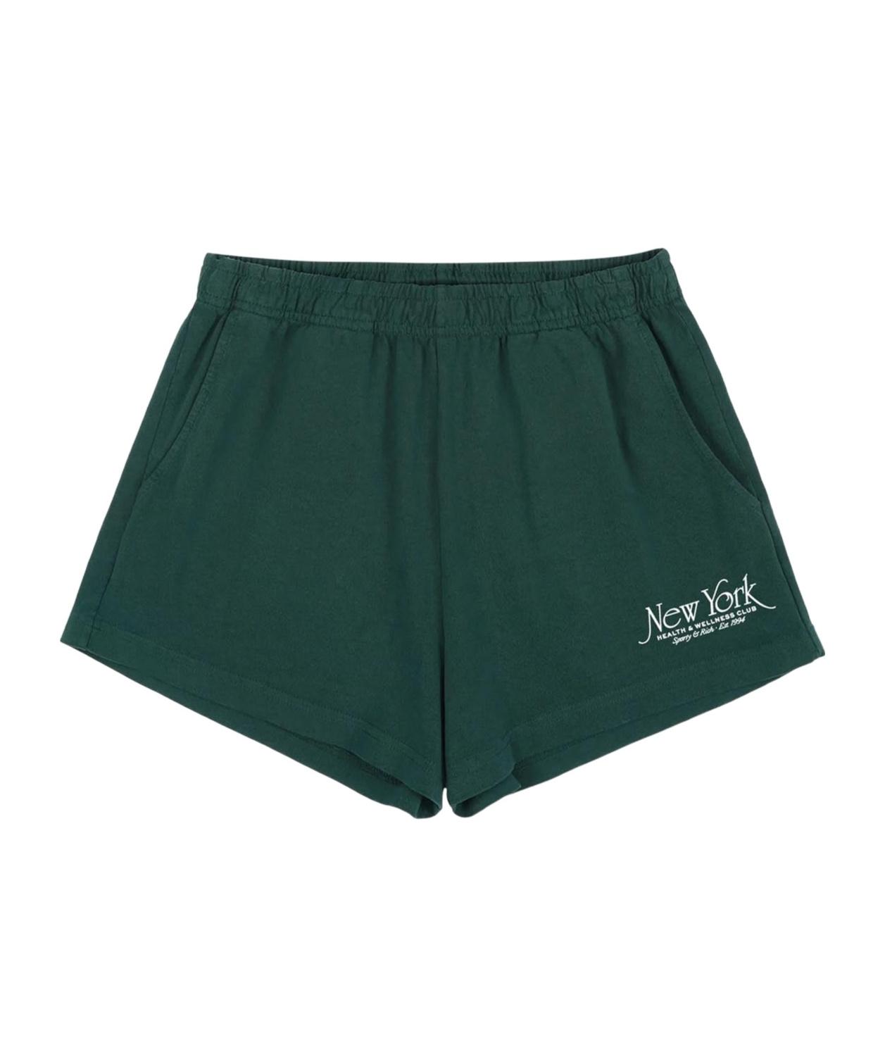 Shop Sporty And Rich Elastic Waist Shorts In Dark Green