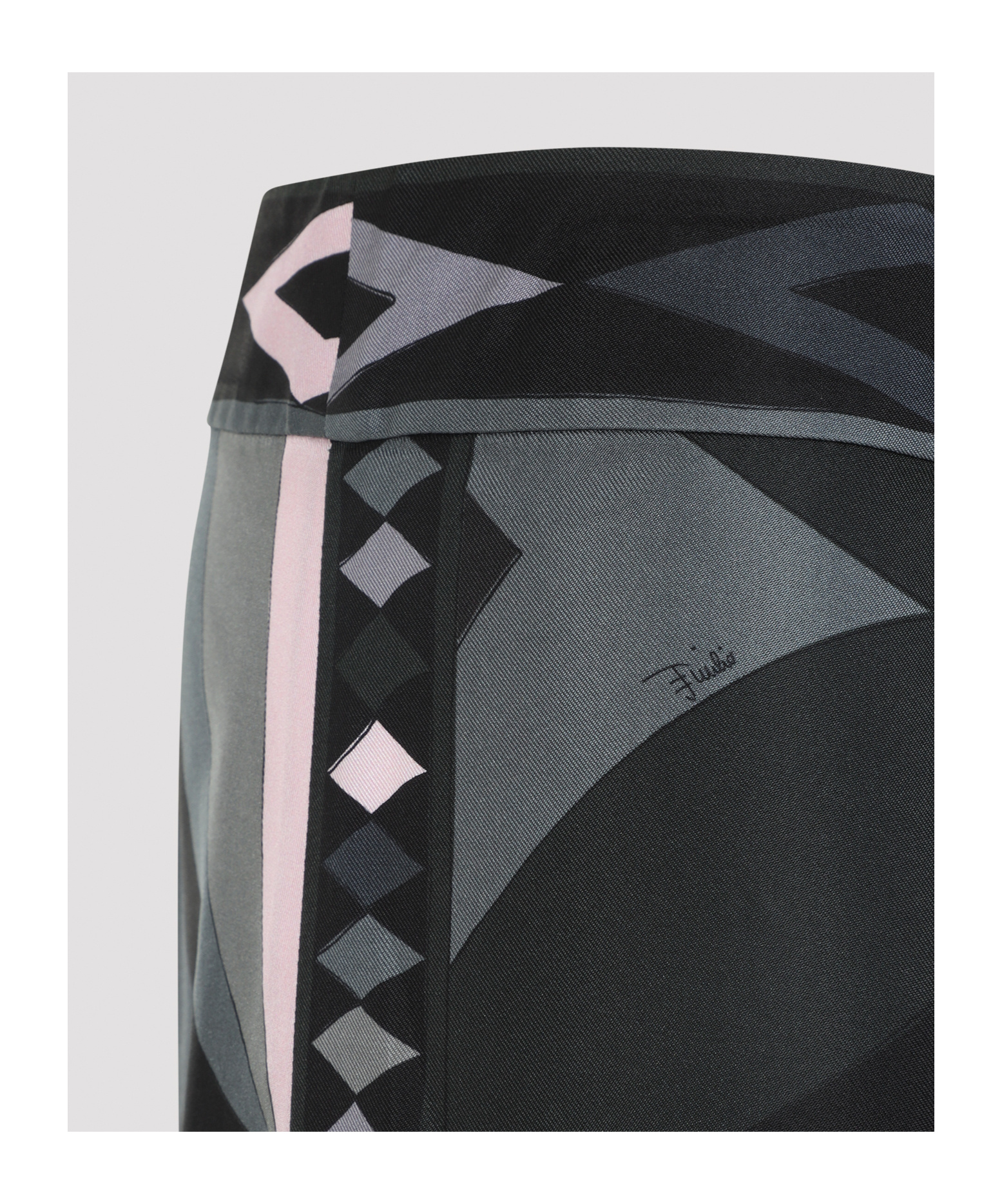 Pucci Geometric High Waist Wide Leg Trousers In Blue