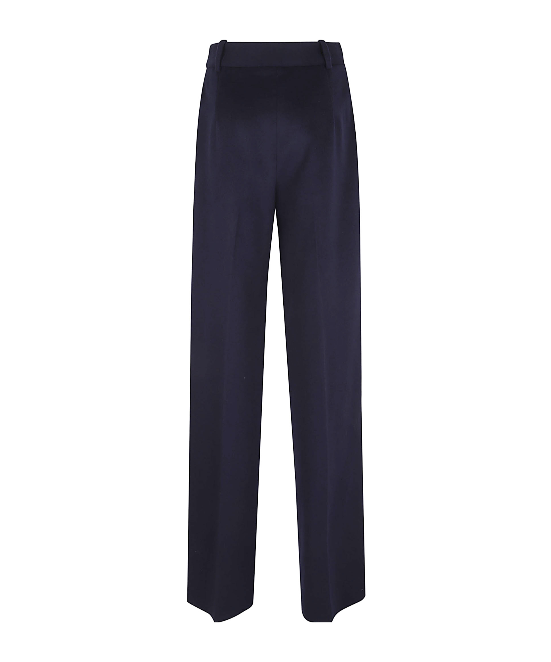Ermanno Scervino High Waist Wide Leg Trousers With Button Detail In Blue