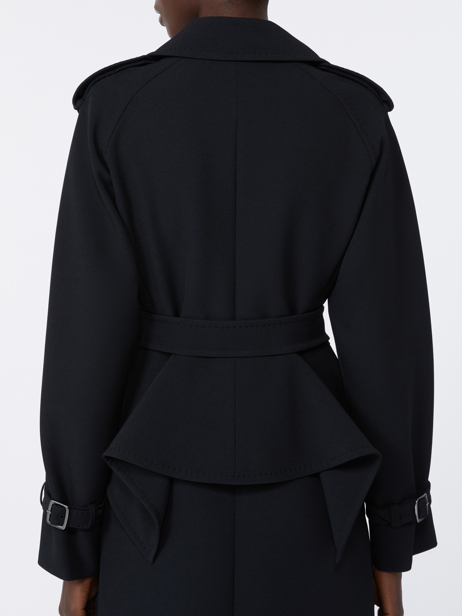 Max Mara Flavio Double-breasted Long Trench Coat In Black