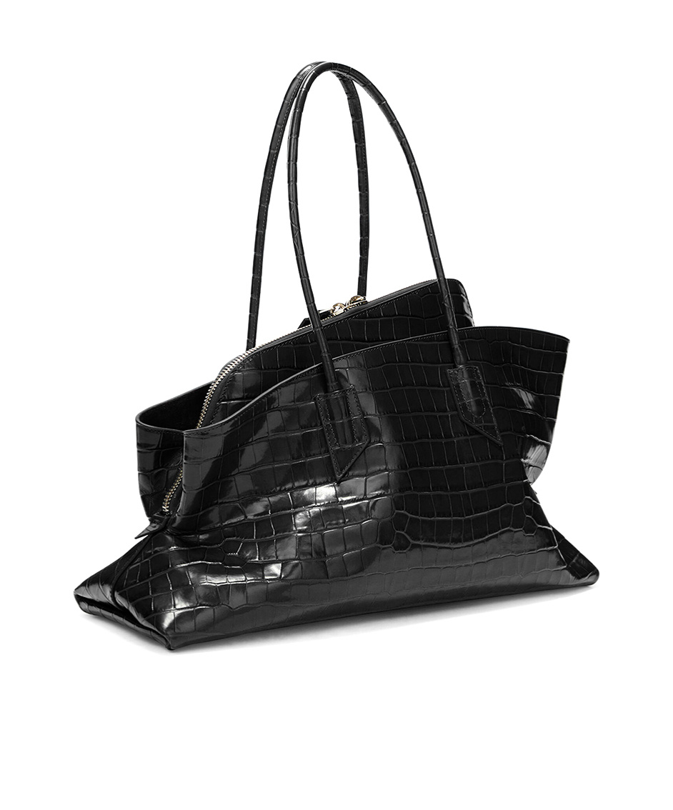 Attico Medium La Passeggiata Embossed Bag In Black