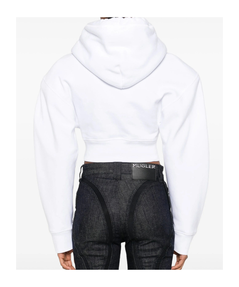 Dsquared2 Vaquera Gimy Dean Cropped Jersey Hoodie In Multi