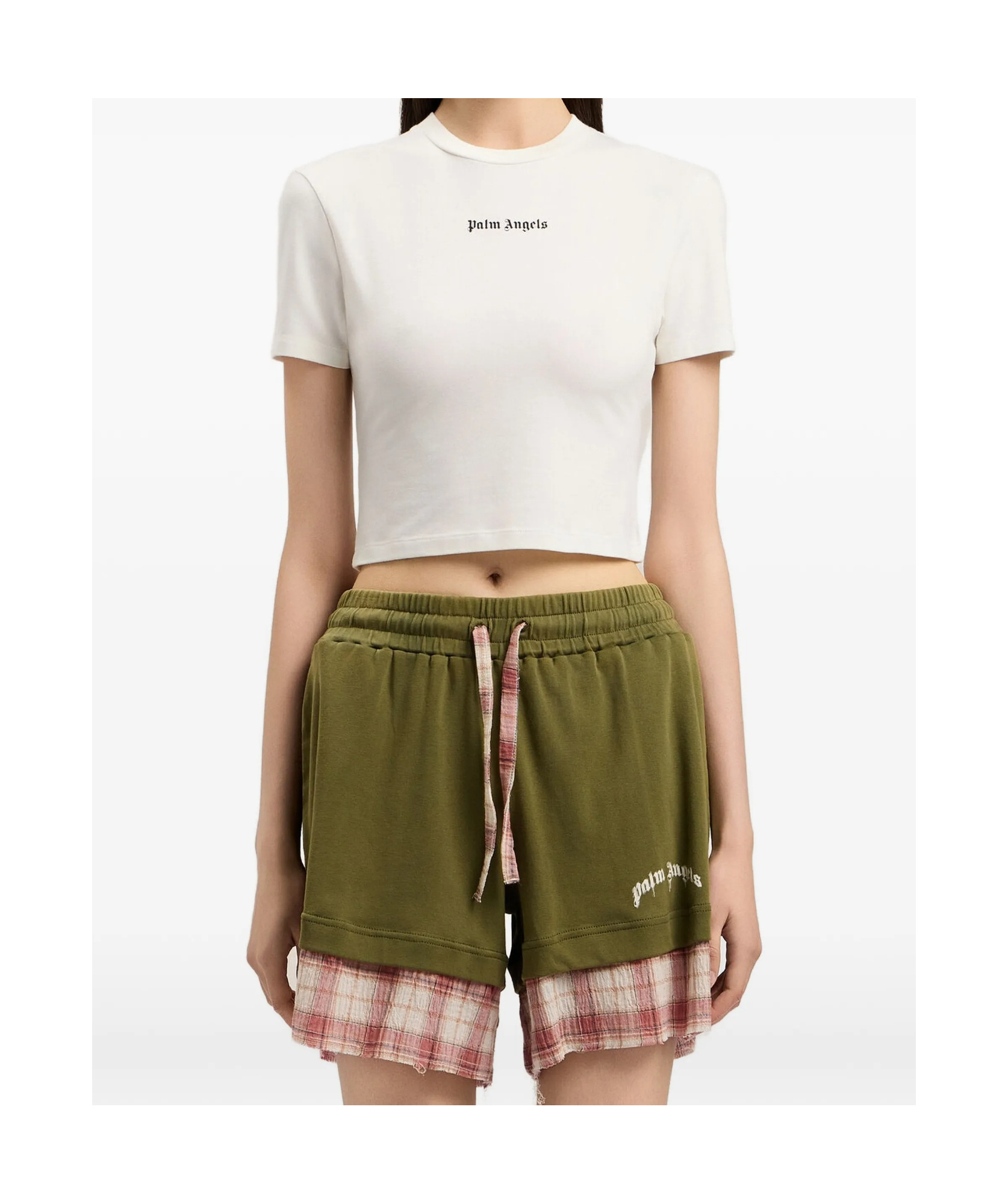 Palm Angels Classic Logo Baby T-shirt In Neutral