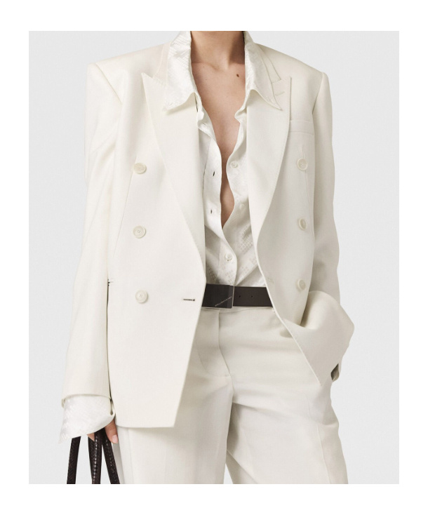 Stella Mccartney Double-breasted Blazer Jacket In White