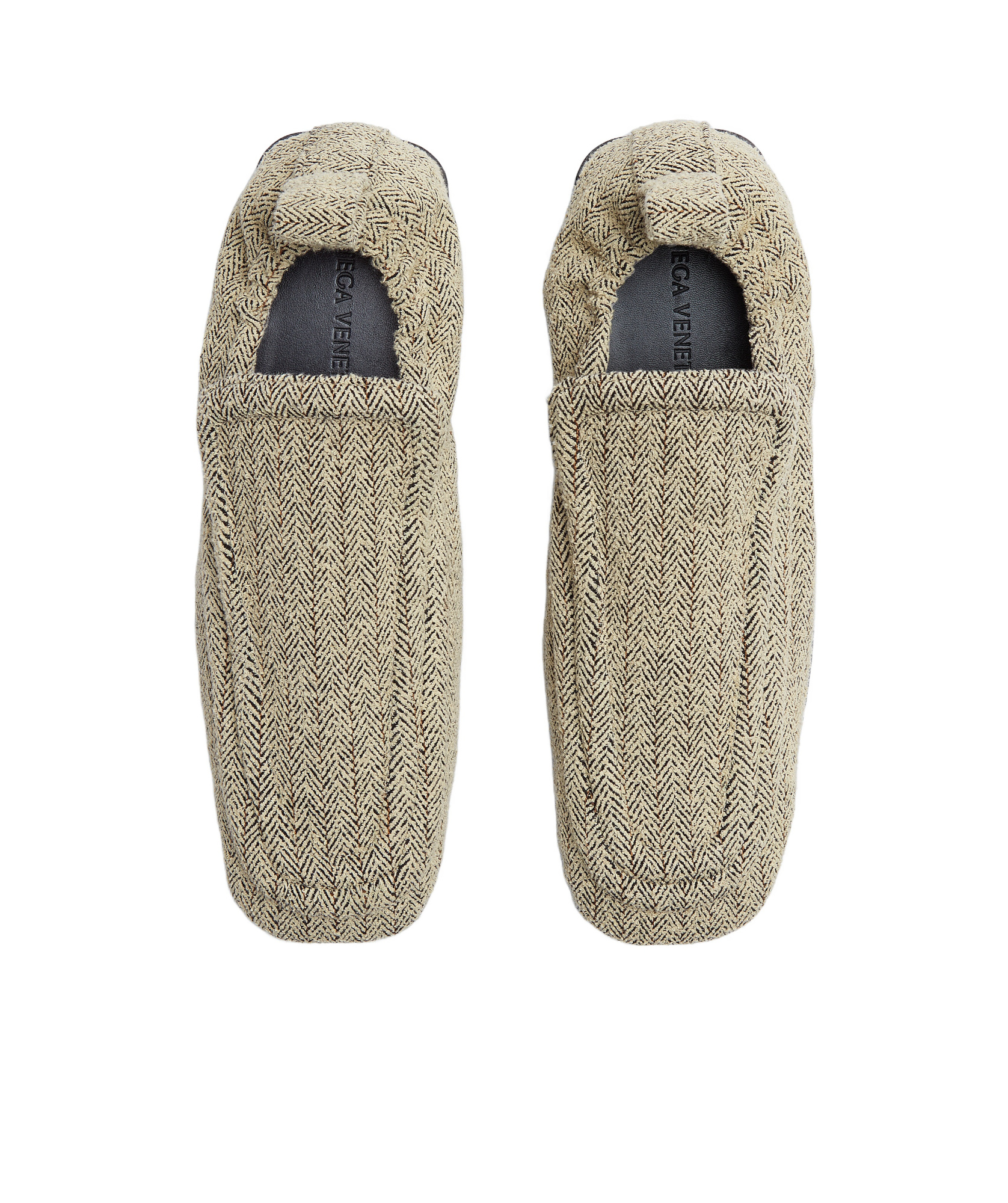 Bottega Veneta Herringbone-pattern Folding-heel Loafers In Nude