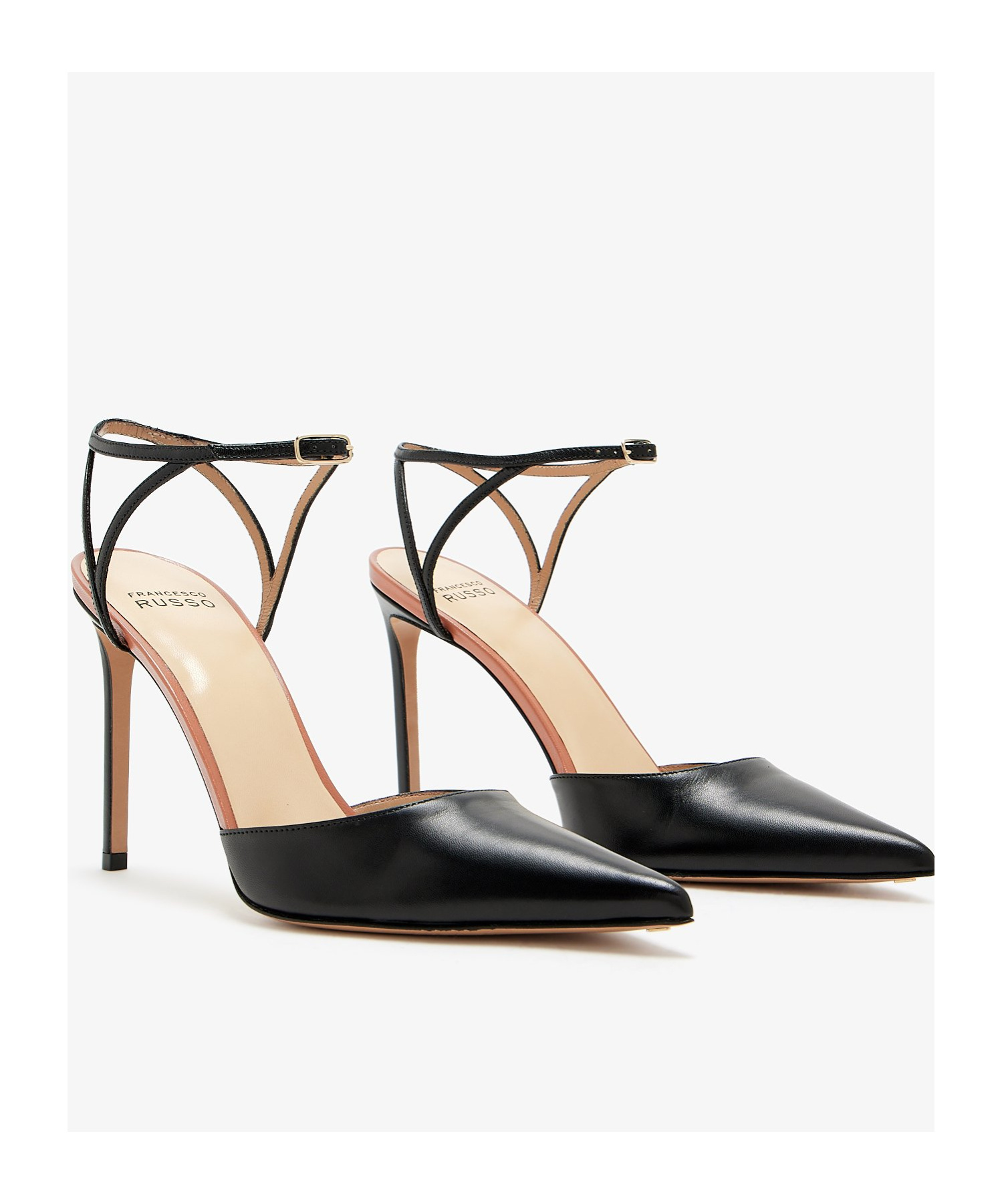 Francesco Russo Pointed High-heeled Sandals In Black