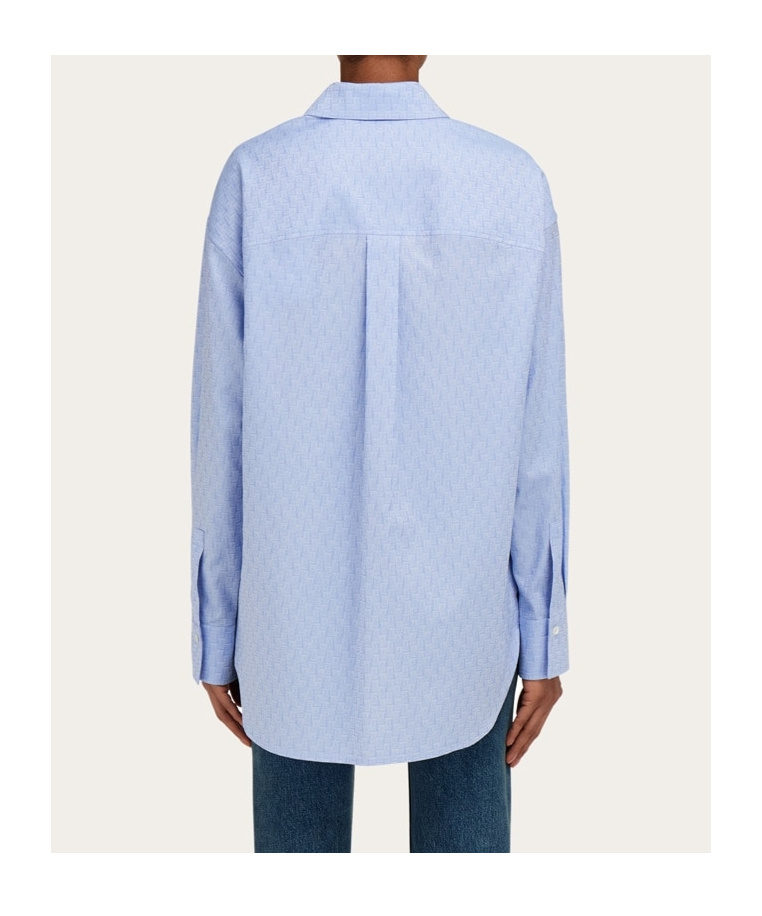Ferragamo Woman Shirt Azure Size 6 Cotton In Blue