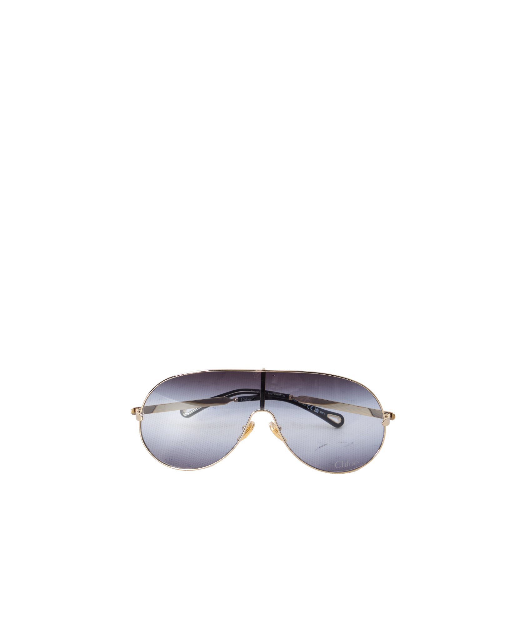 Chloé Gold Grey Metal Sunglasses In Blue