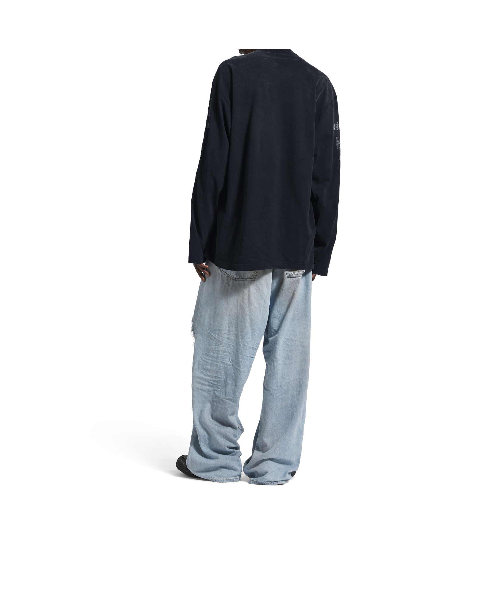 Balenciaga Shifted Og L S Ts In Black