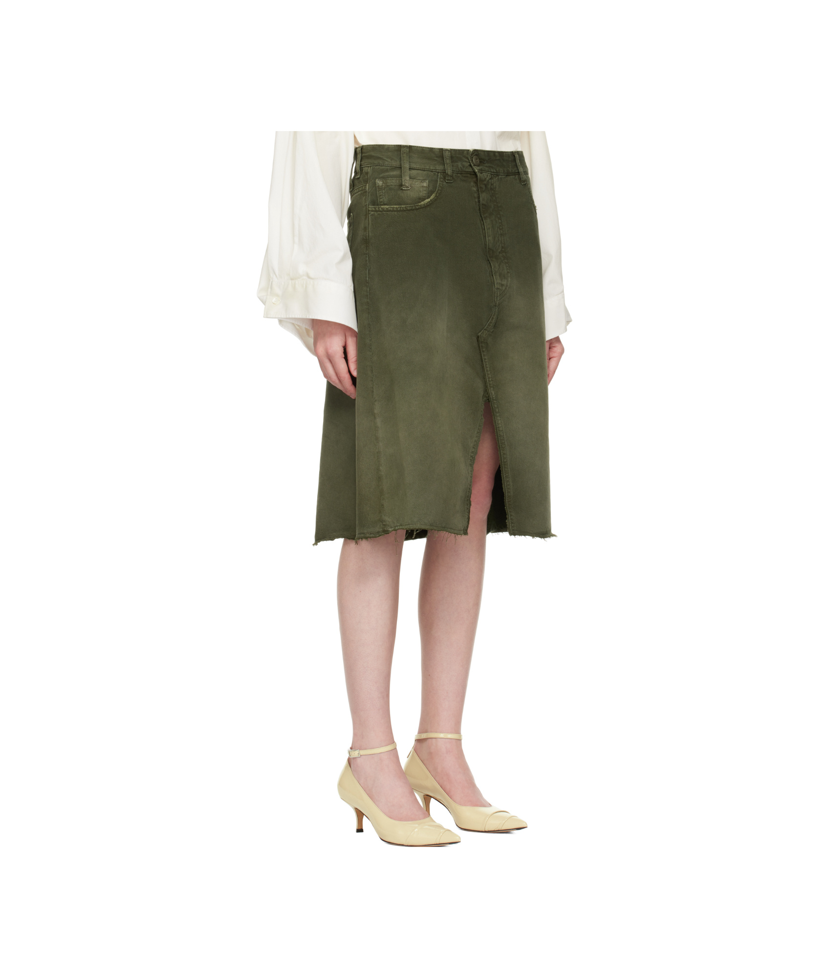 MM6 MAISON MARGIELA LONG DENIM MIDI SKIRT