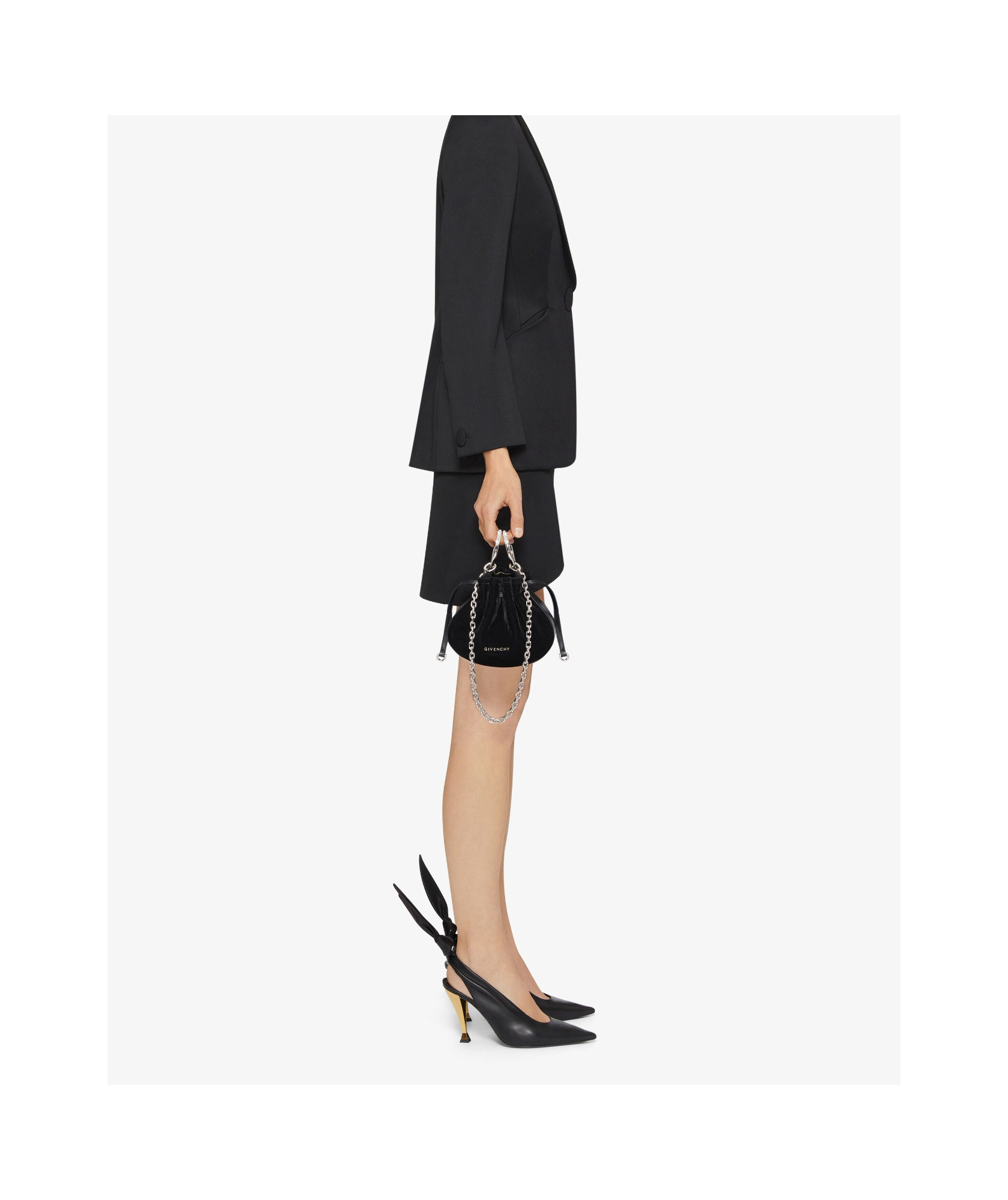 Givenchy Velvet Diamond-encrusted Mini Pumpkin Bag In Black