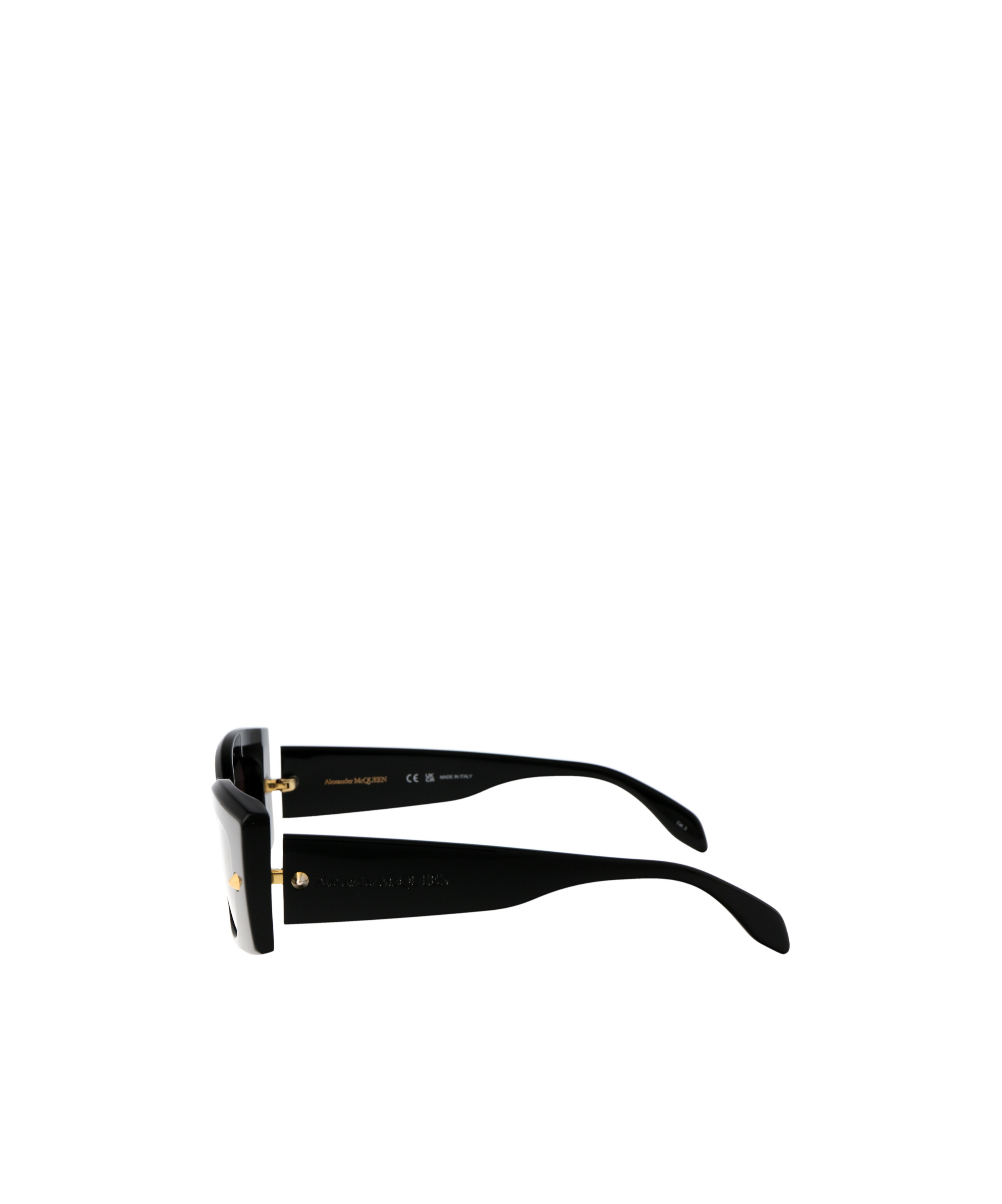 Alexander Mcqueen Spike Stud Rectangle-frame Sunglasses In Black