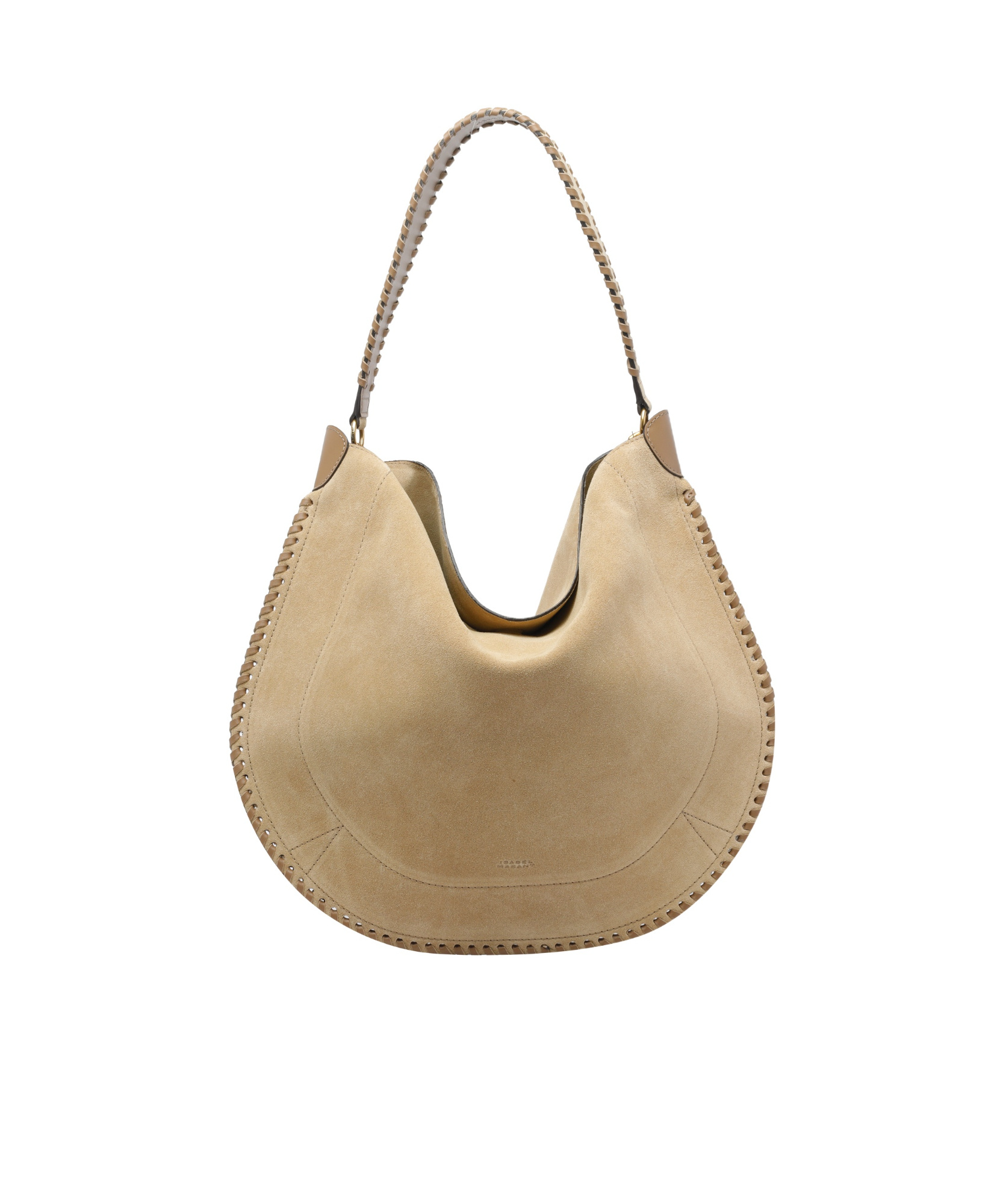 Isabel Marant Oskan Braided-trim Suede Shoulder Bag In Brown