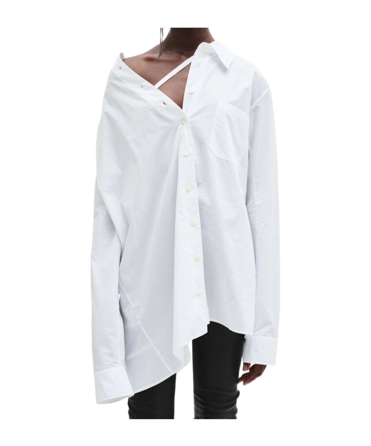 Ann Demeulemeester White Daria Drop Shoulder Shirt In White