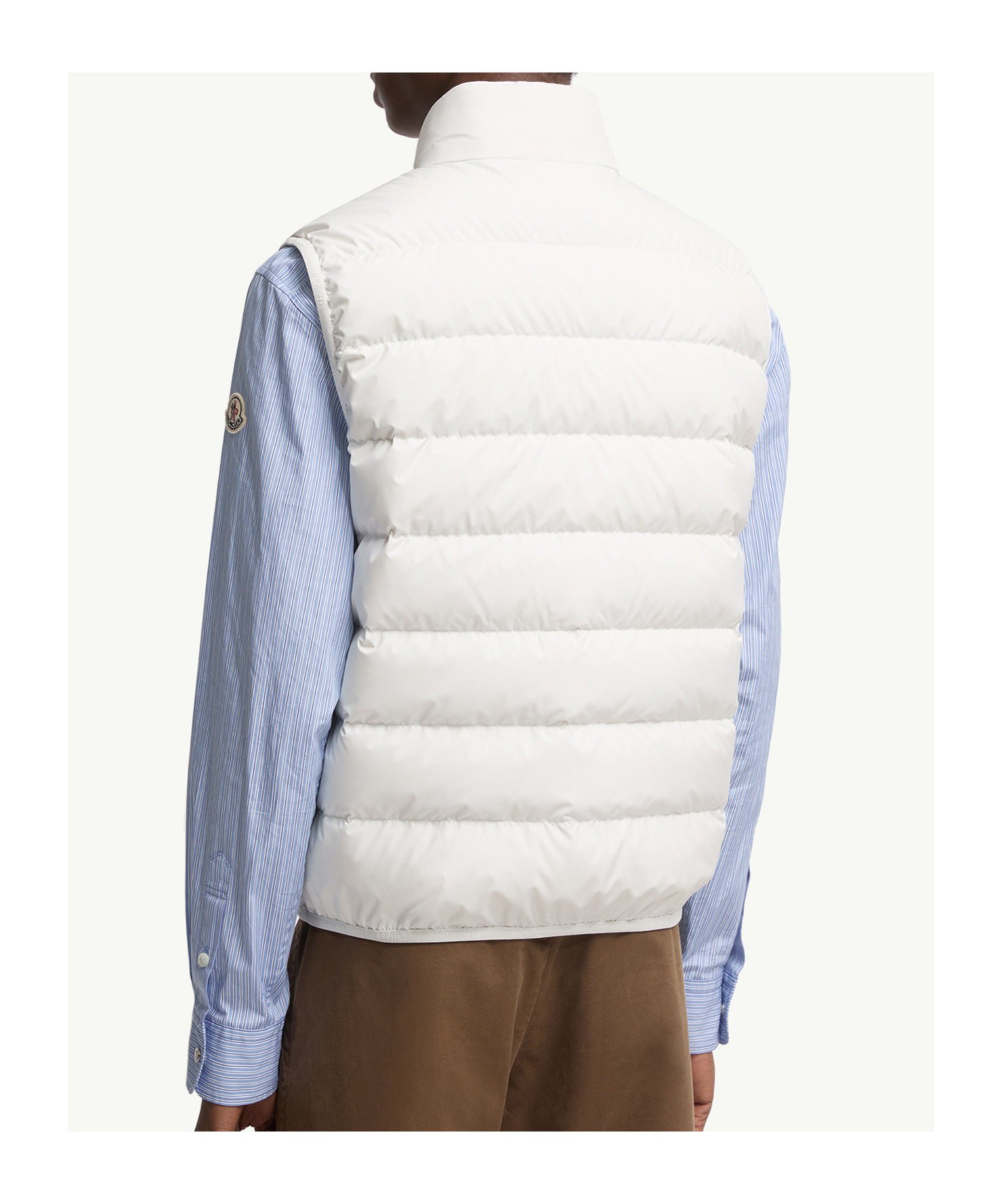 Moncler Mens Natural Contrin Brand-badge Shell-down Gilet In White