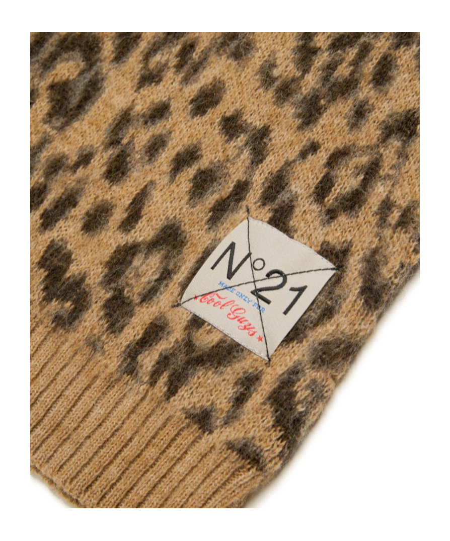 N°21 Leopard Jacquard Vest In Brown