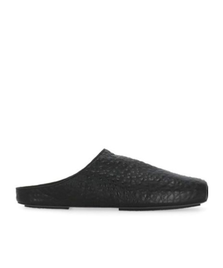 Uma Wang Square Toe Slip-on Slippers In Black