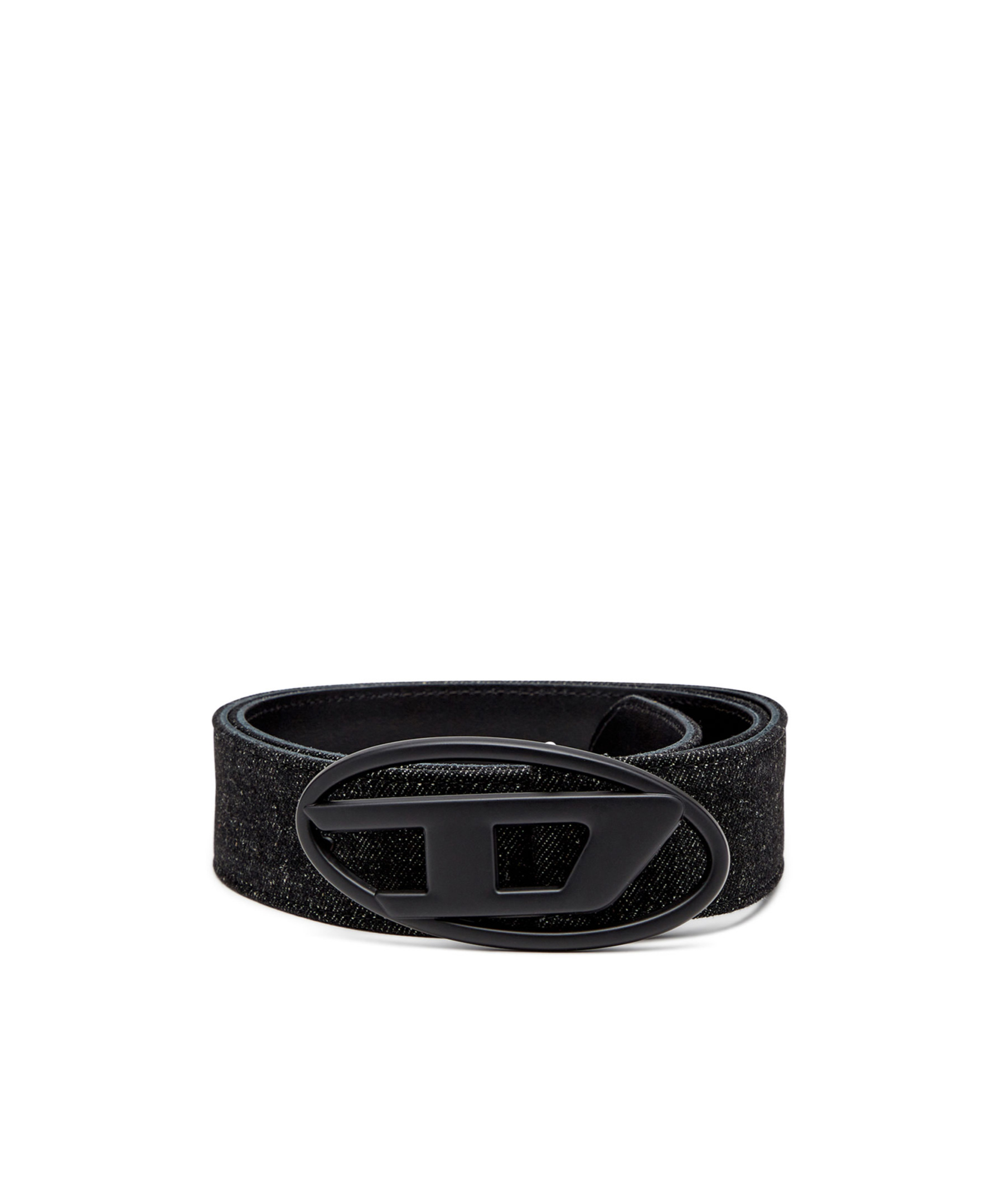 Diesel Oval D-buckle Leather Belt In Black